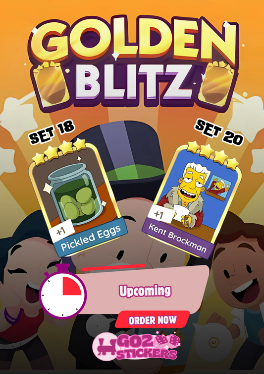 Monopoly Go Golden Blitz - Pickled Eggs (Set 18) & Kent Brockman (Set 20)